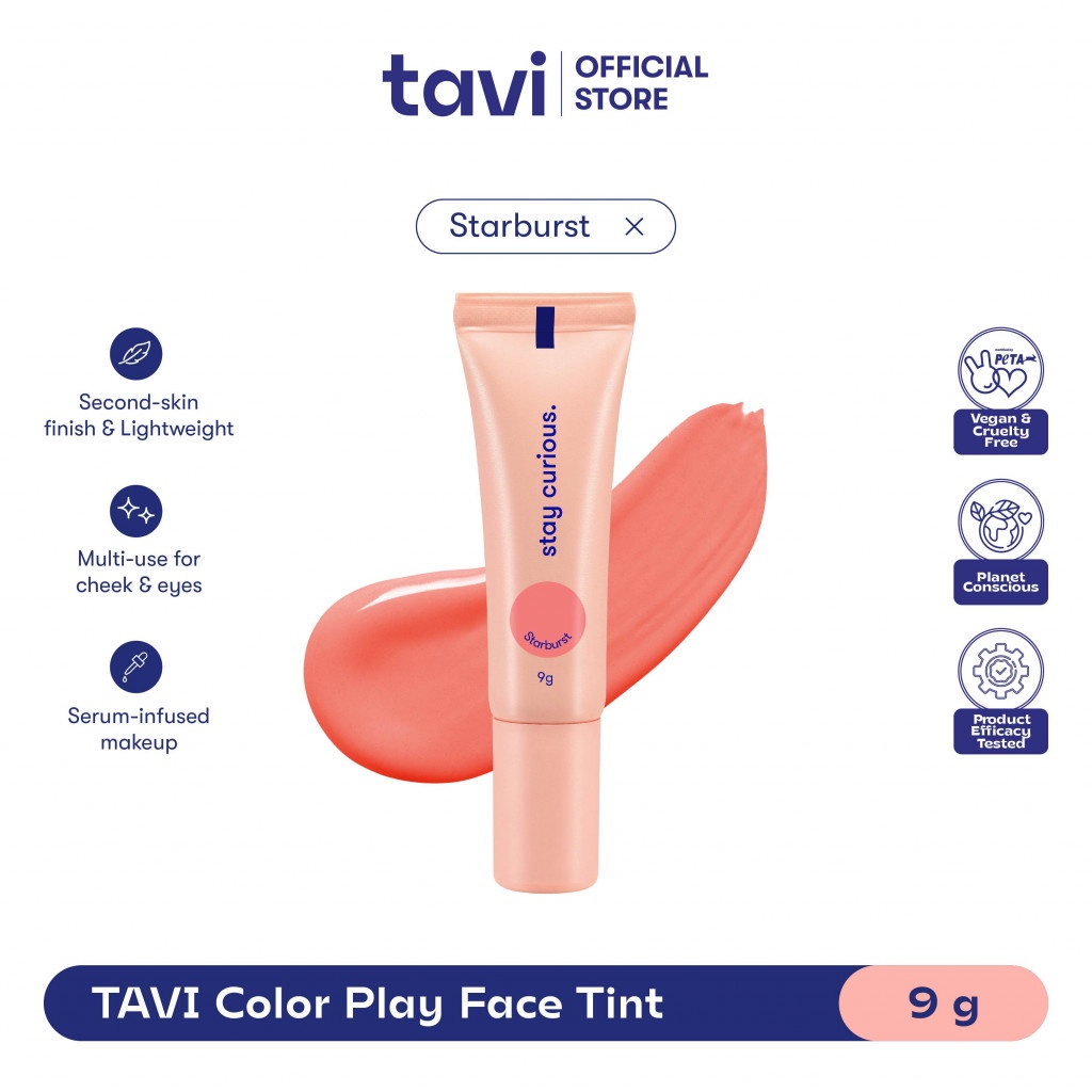 [BUY 2 GET 3] Tavi Color Play Face Tint Serum Infused Blush + Gel to Oil 1st Cleanser - FREE Face Mist