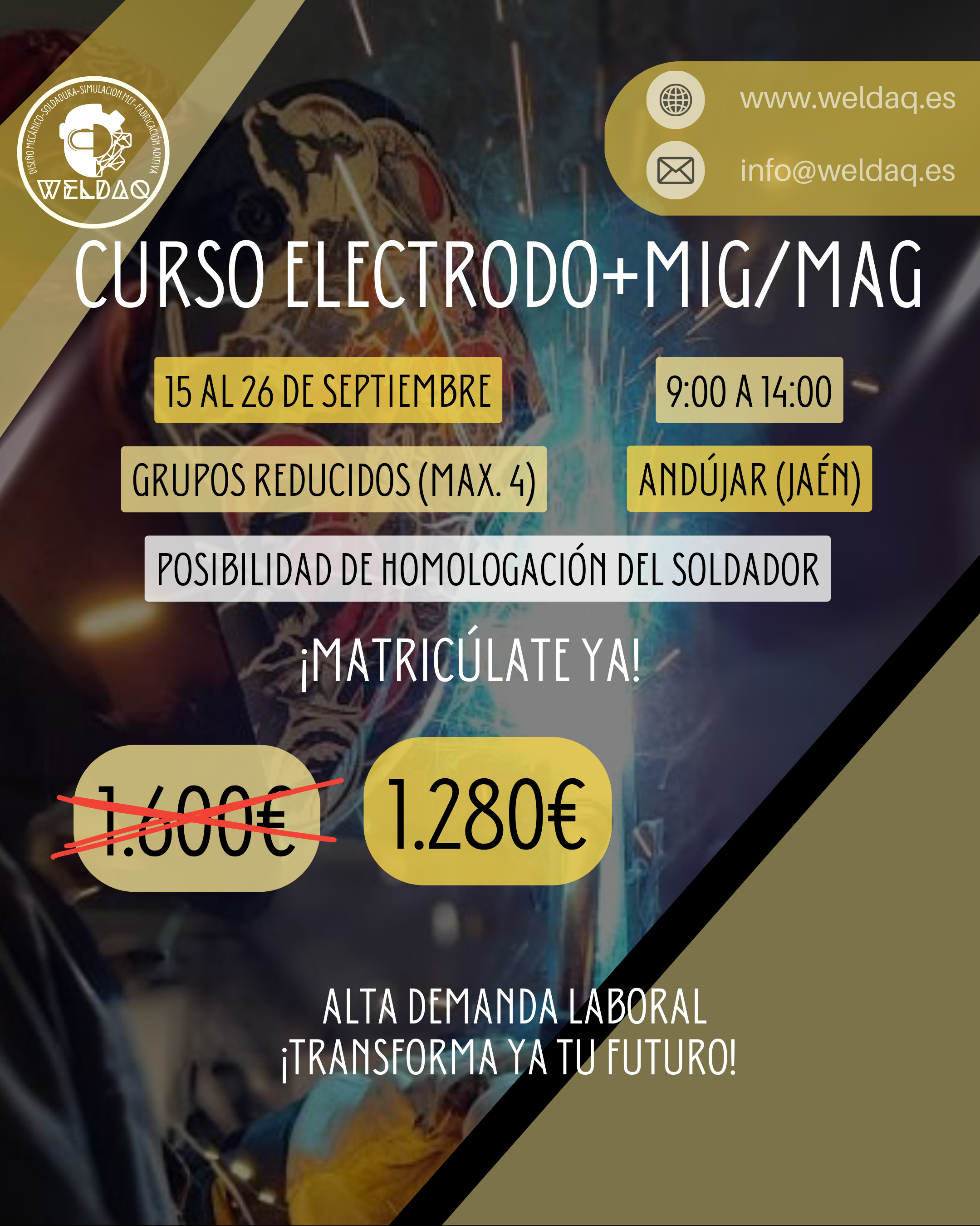 C123-CURSO DE SOLDADURA ELECTRODO REVESTIDO Y MIG MAG