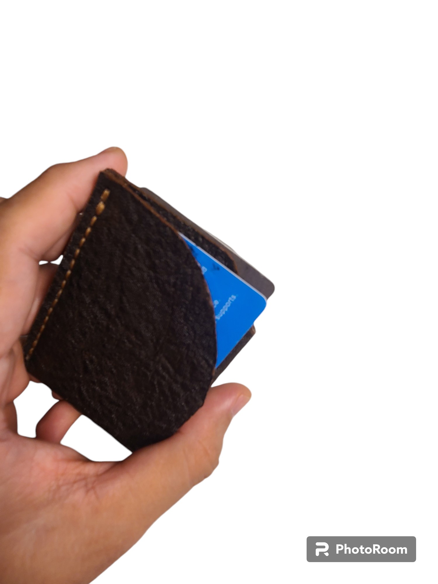 Handmade Elephant ear wrap around 2-pocket card wallet "Dilectio"