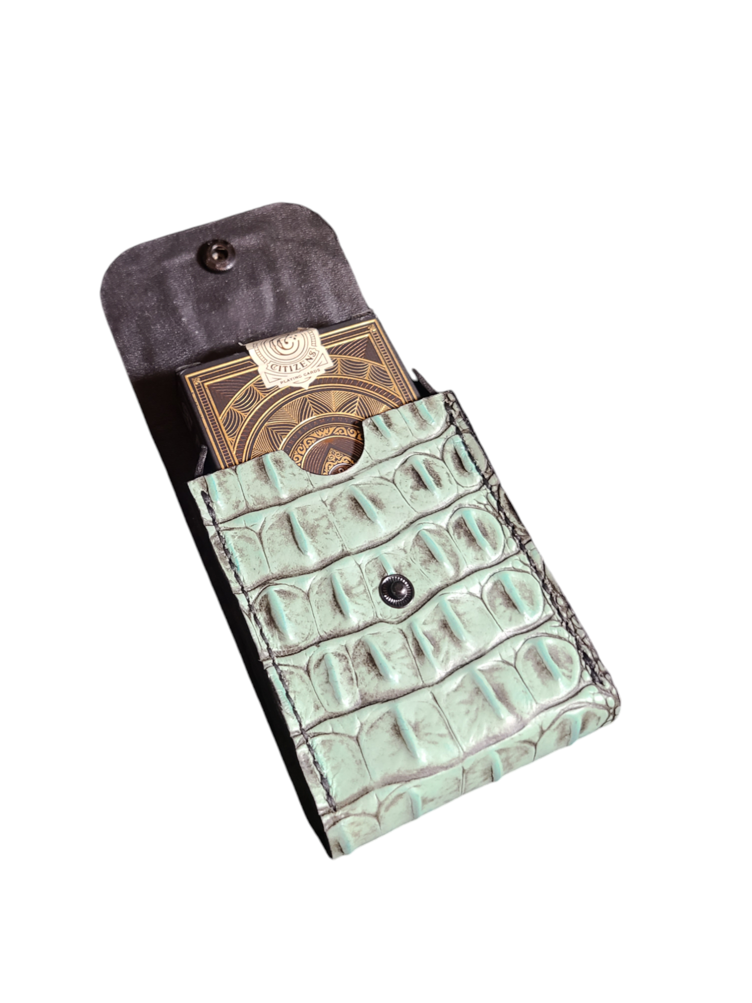 Authentic leather playing card case "Charta"