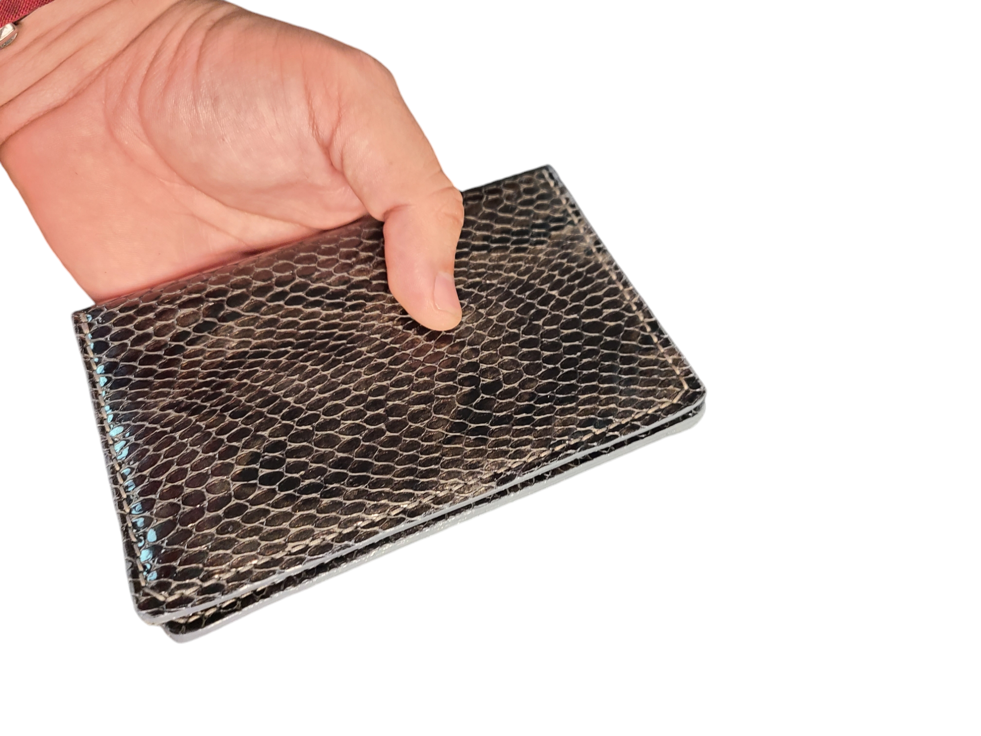 Snake print leather wallet "passaporto"