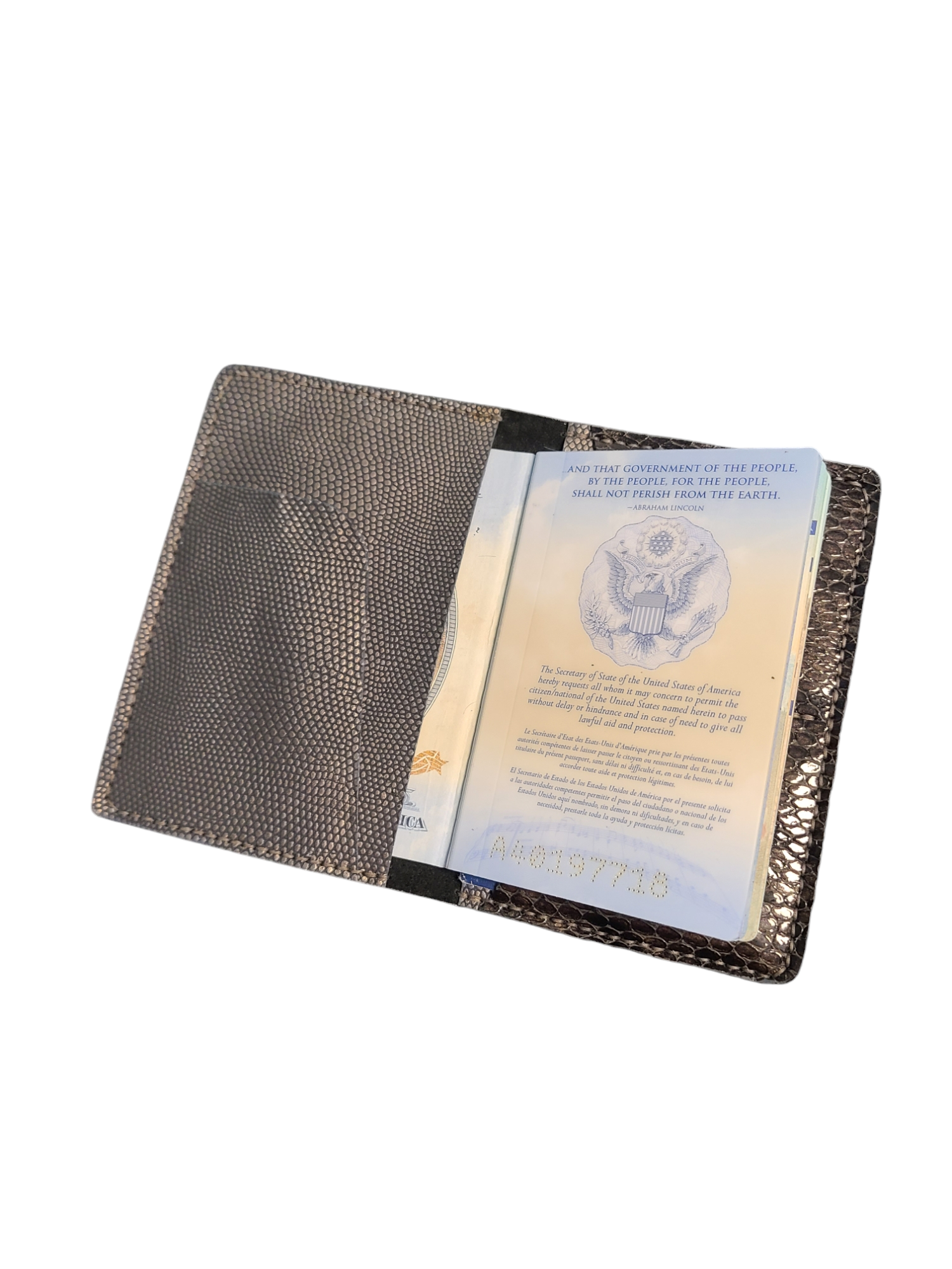 Snake print leather wallet "passaporto"