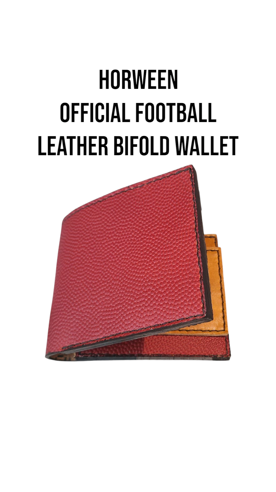Handmade Horween football Leather Bifold Wallet