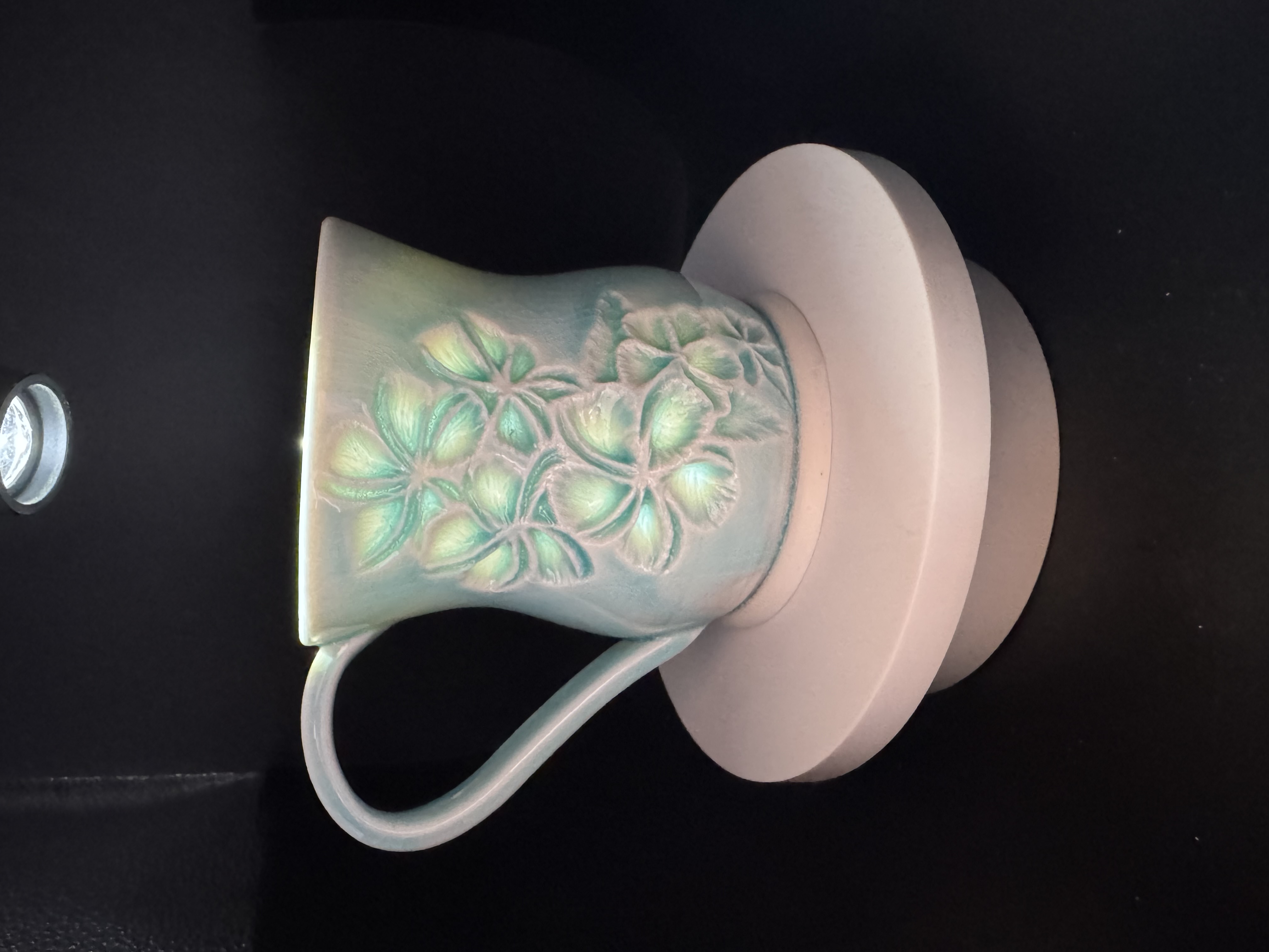 Plumeria Handcarved Porcelain Mug