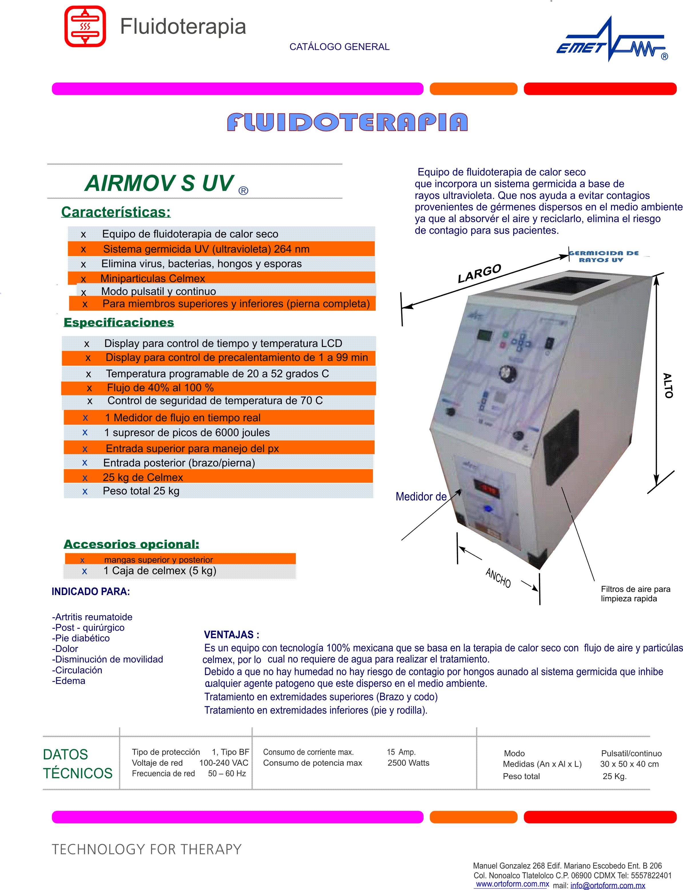 Equipo de fluidoterapia de calor seco