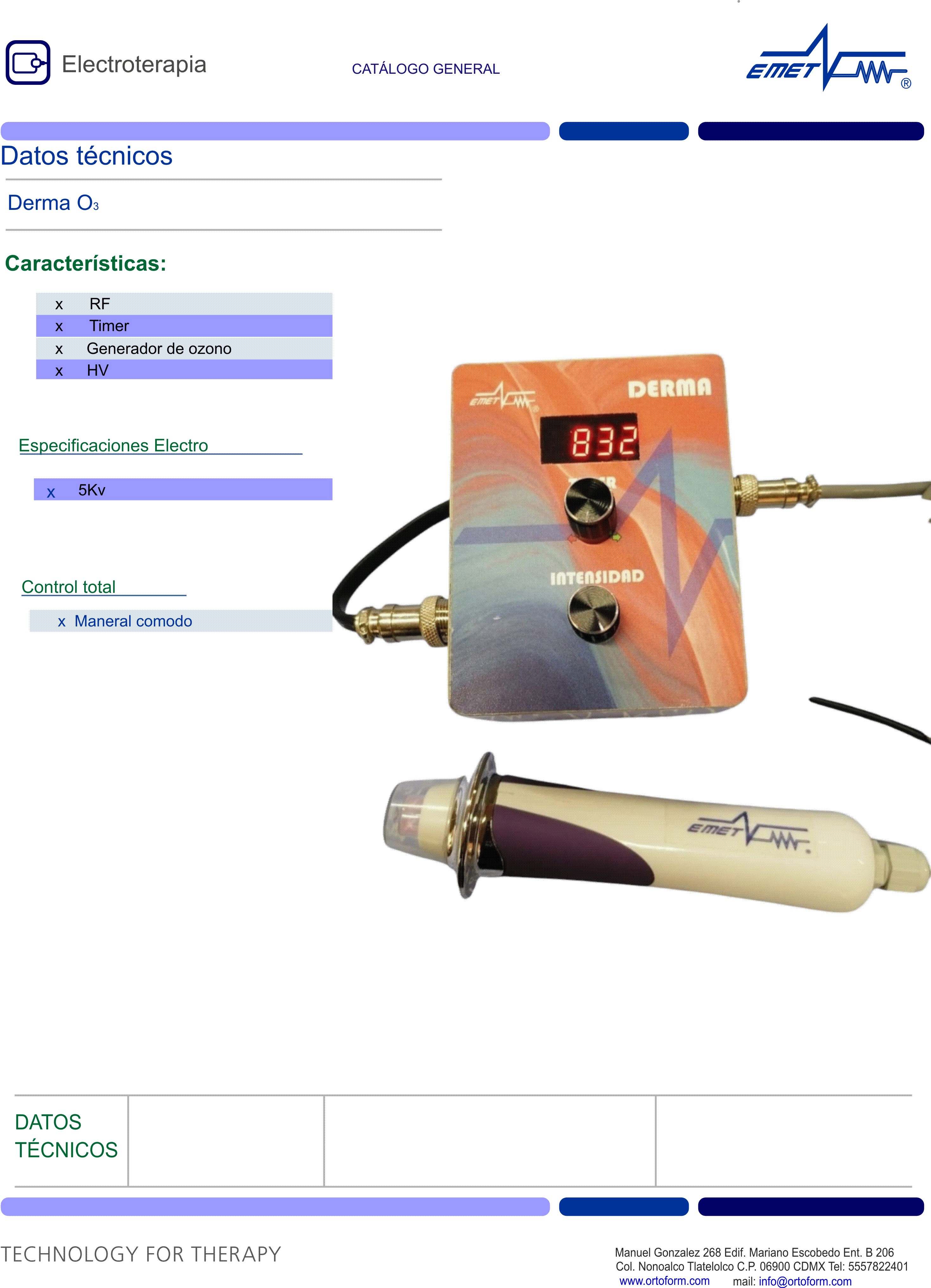 Dispositivo de electroterapia Derma