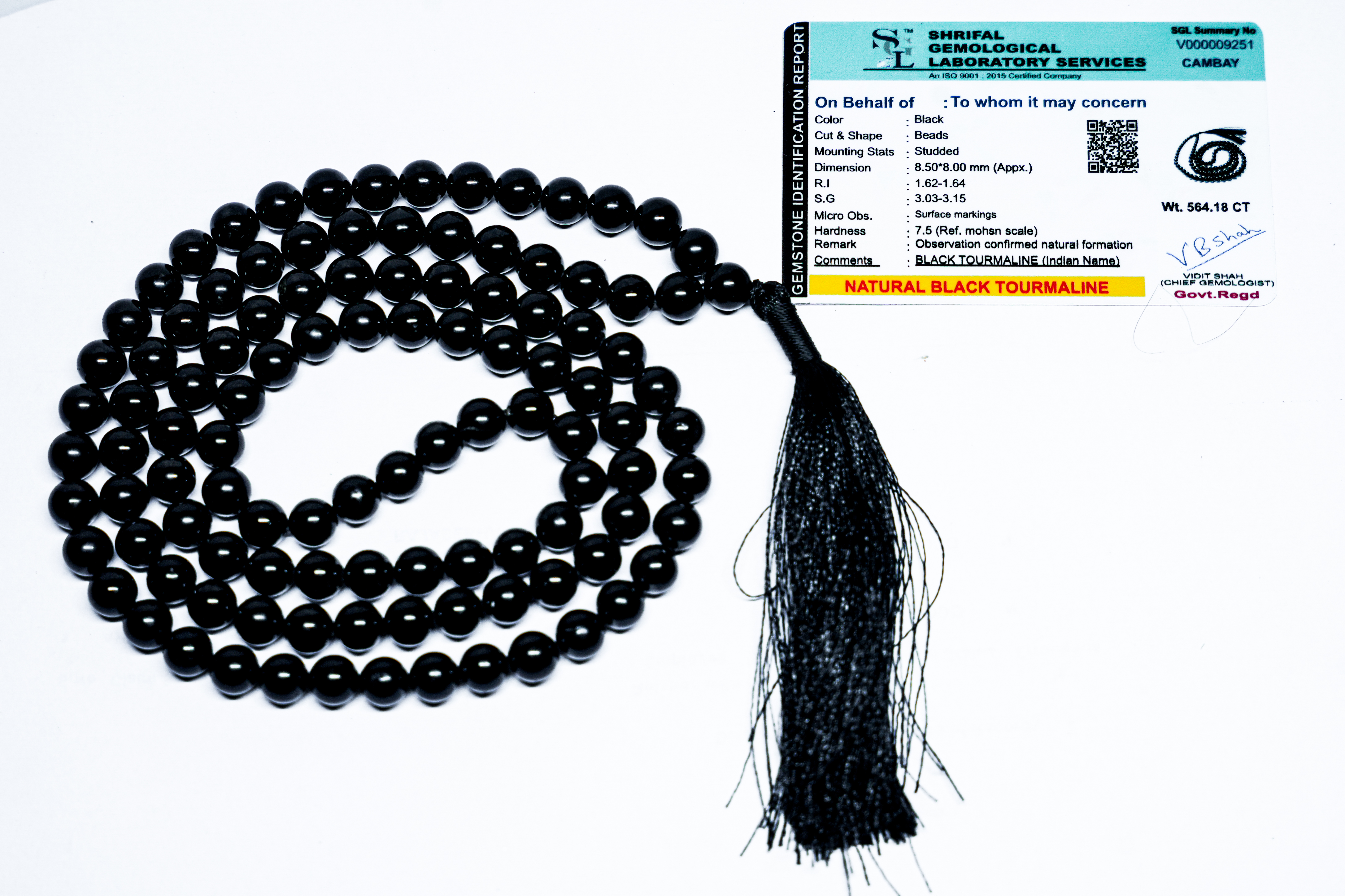 Black tourmaline Mala