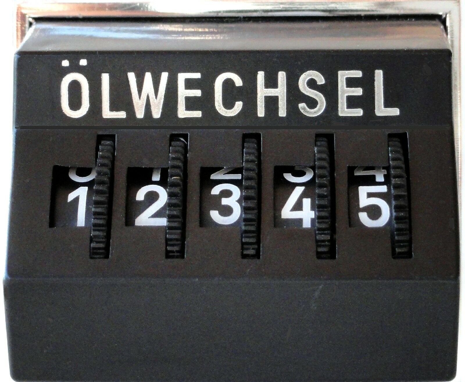 Mechanischer Kilometerzähler "Ölwechsel" mit Rändelrädchen