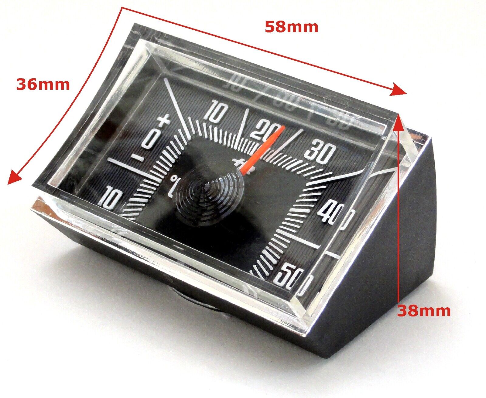 Auto Rallye Bimetall Thermometer 6 x 4 cm mit Reliefskala