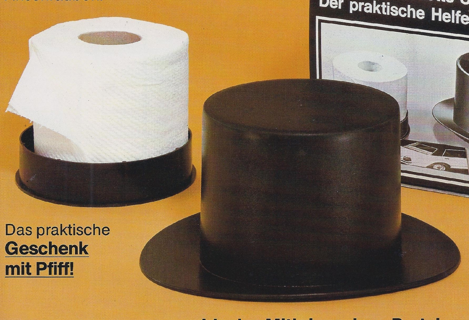 Toilettenpapier Rollen Halter "Gentleman" mit original Klorolle aus 1967