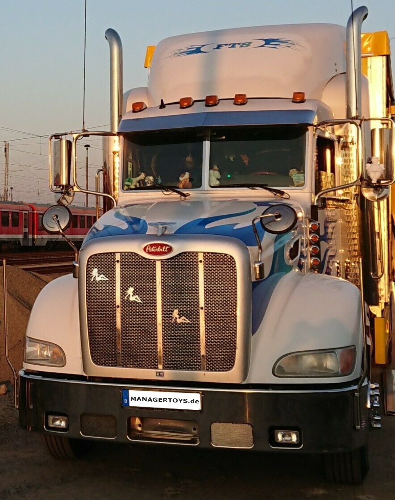 Pin Up Girl Lady Kühlergrill Tussi Luder Metall Emblem mit Halter & Schrauben