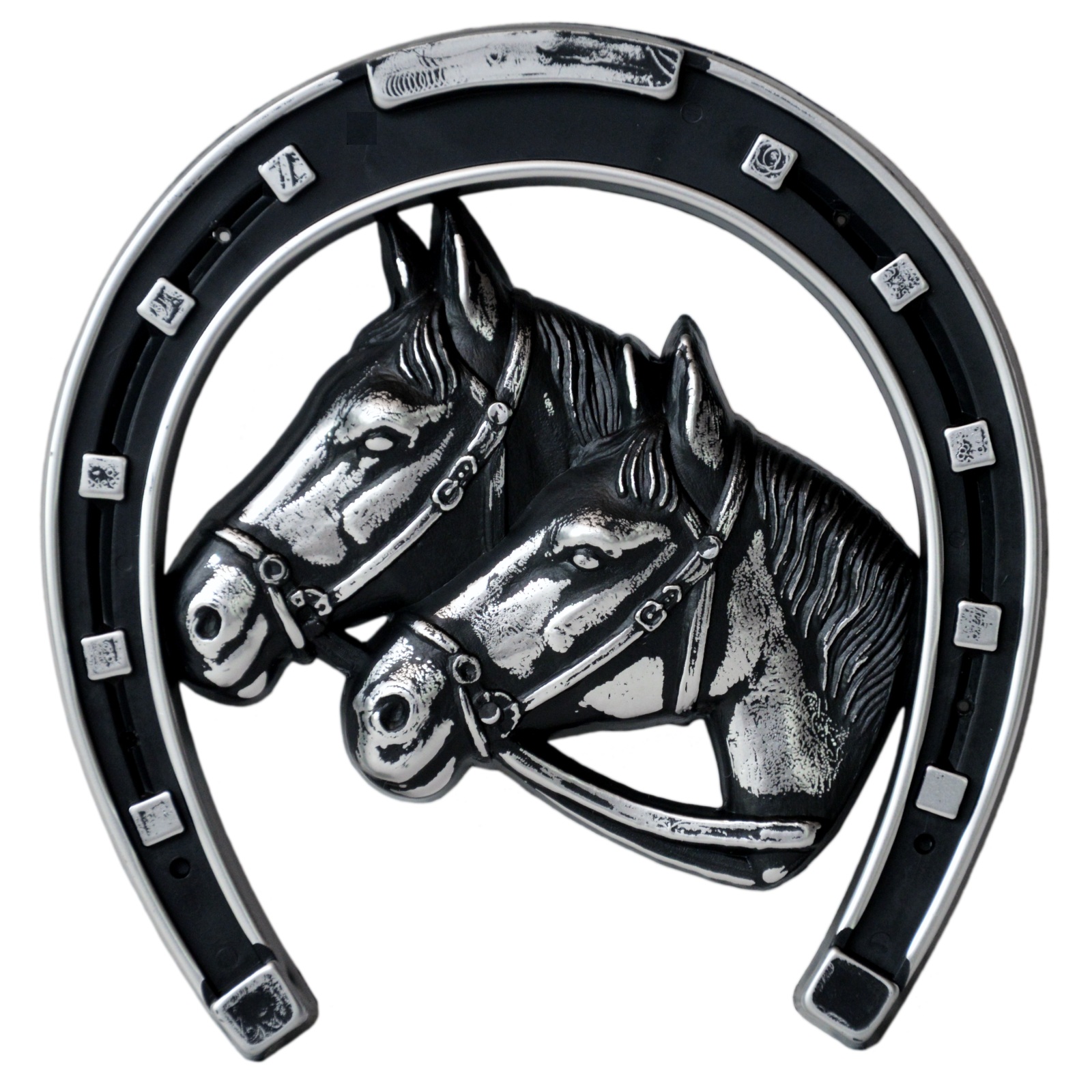 Pferd Hufeisen Pferde für Kühlergrill mit Halterung und Schrauben