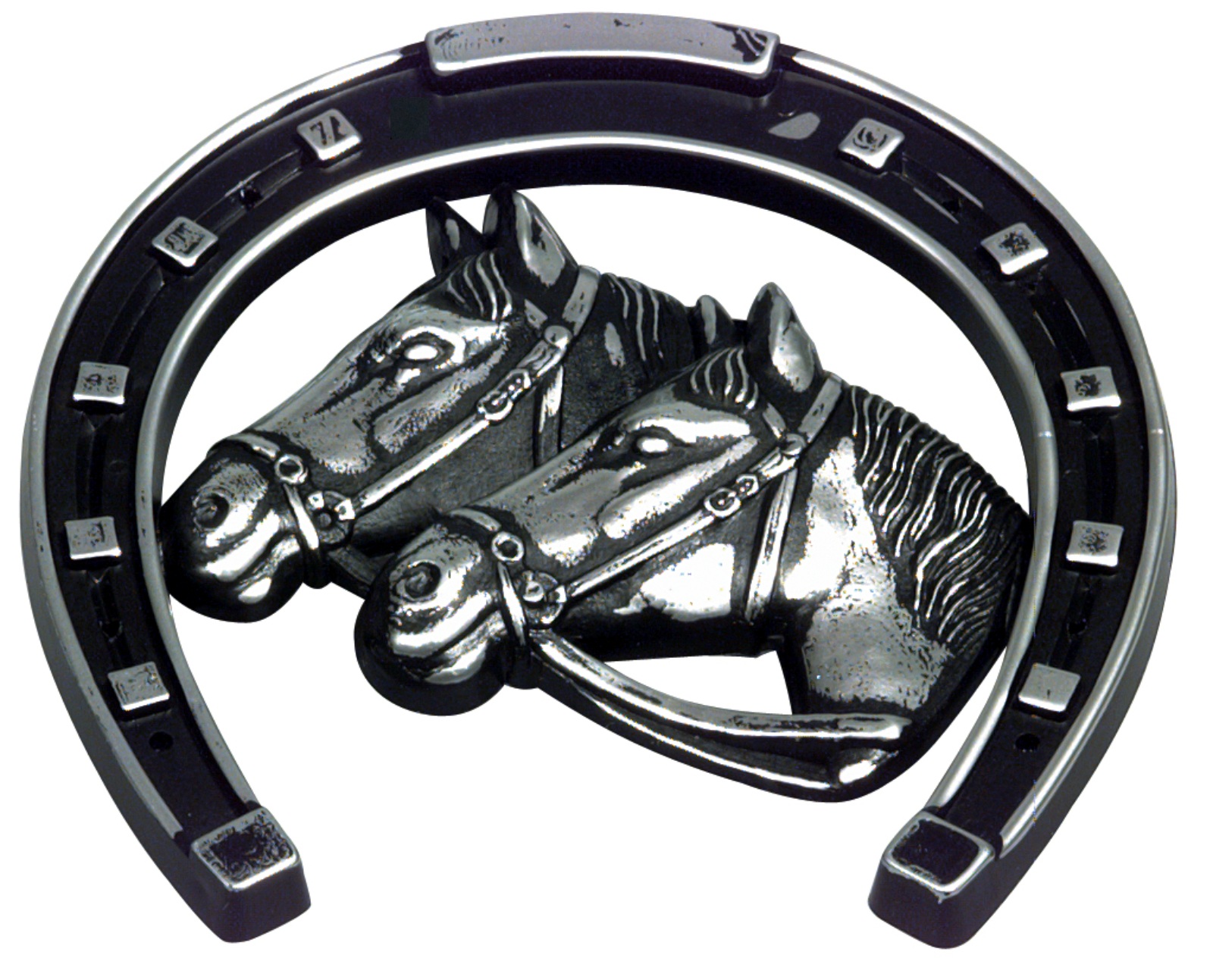 Pferd Hufeisen Pferde für Kühlergrill mit Halterung und Schrauben