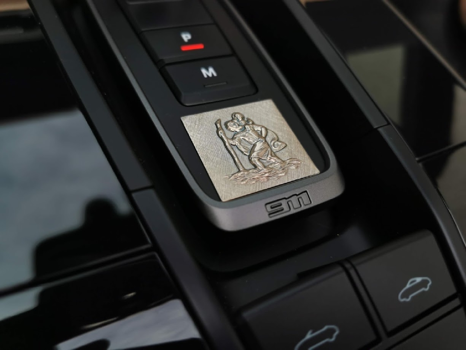 Metall Plakette Christophorus Schutzpatron 3D Reliefemblem 3 x 3 cm