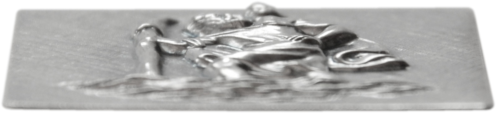 Metall Plakette Christophorus Schutzpatron 3D Reliefemblem 3 x 3 cm
