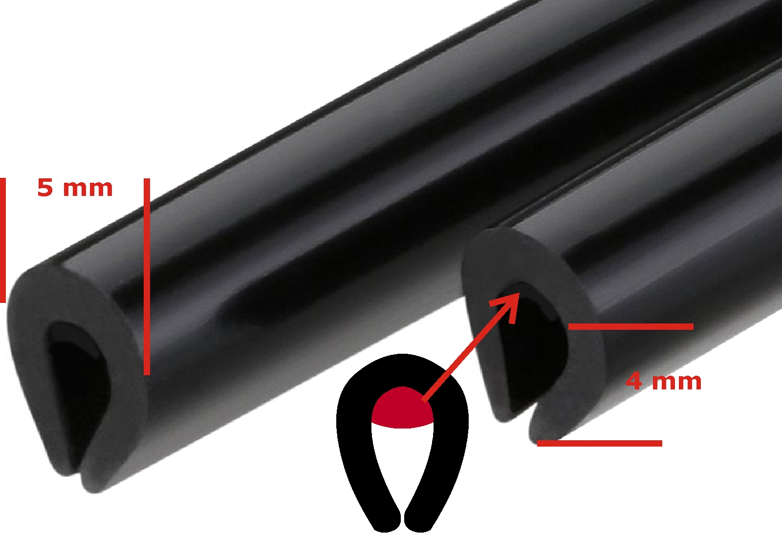 U-Form schwarz vier Auto Tür Kantenschoner 4 x 62 cm Kantenschutzleisten