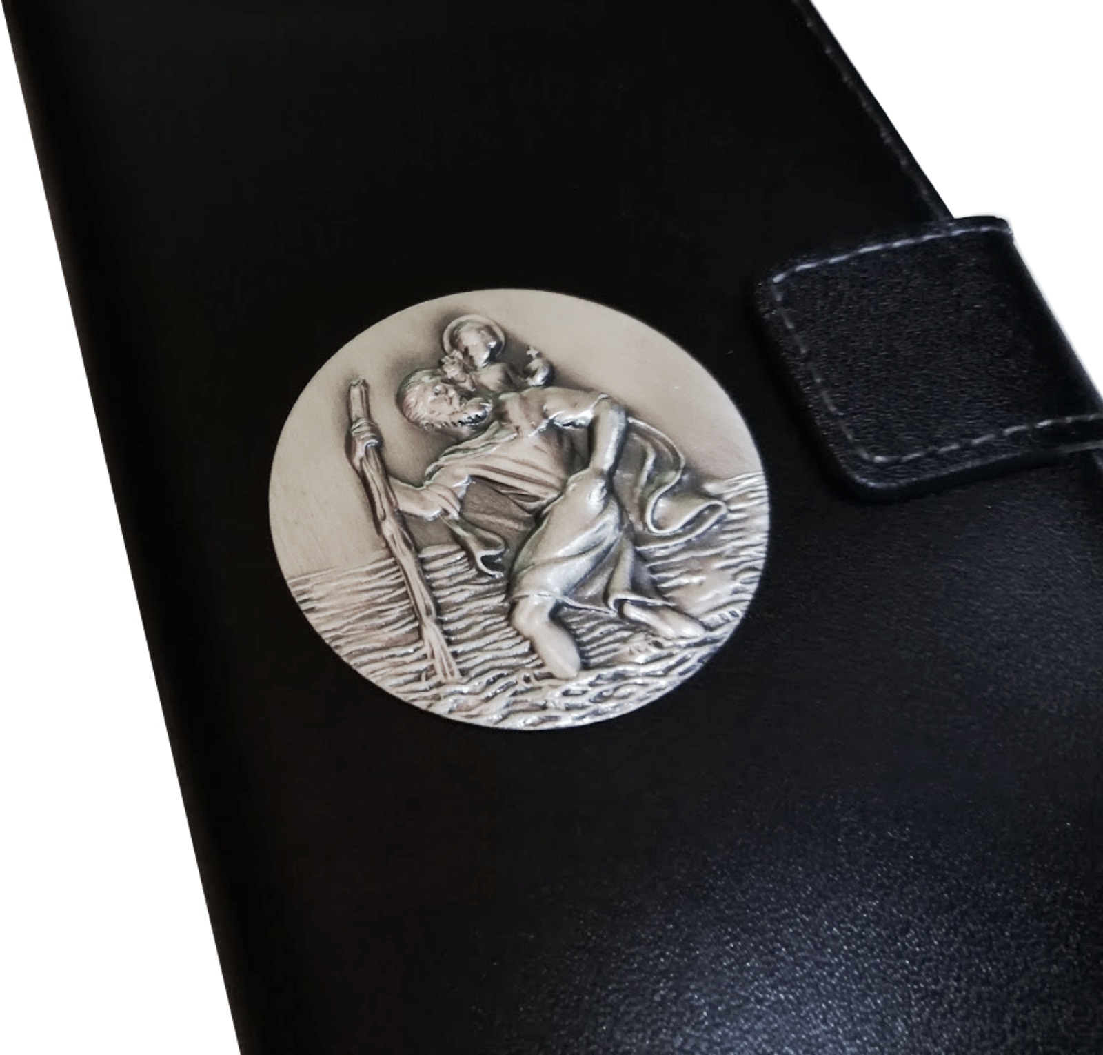 Aluminium Plakette Schutzpatron Heiliger Sankt Christophorus 3,8 cm