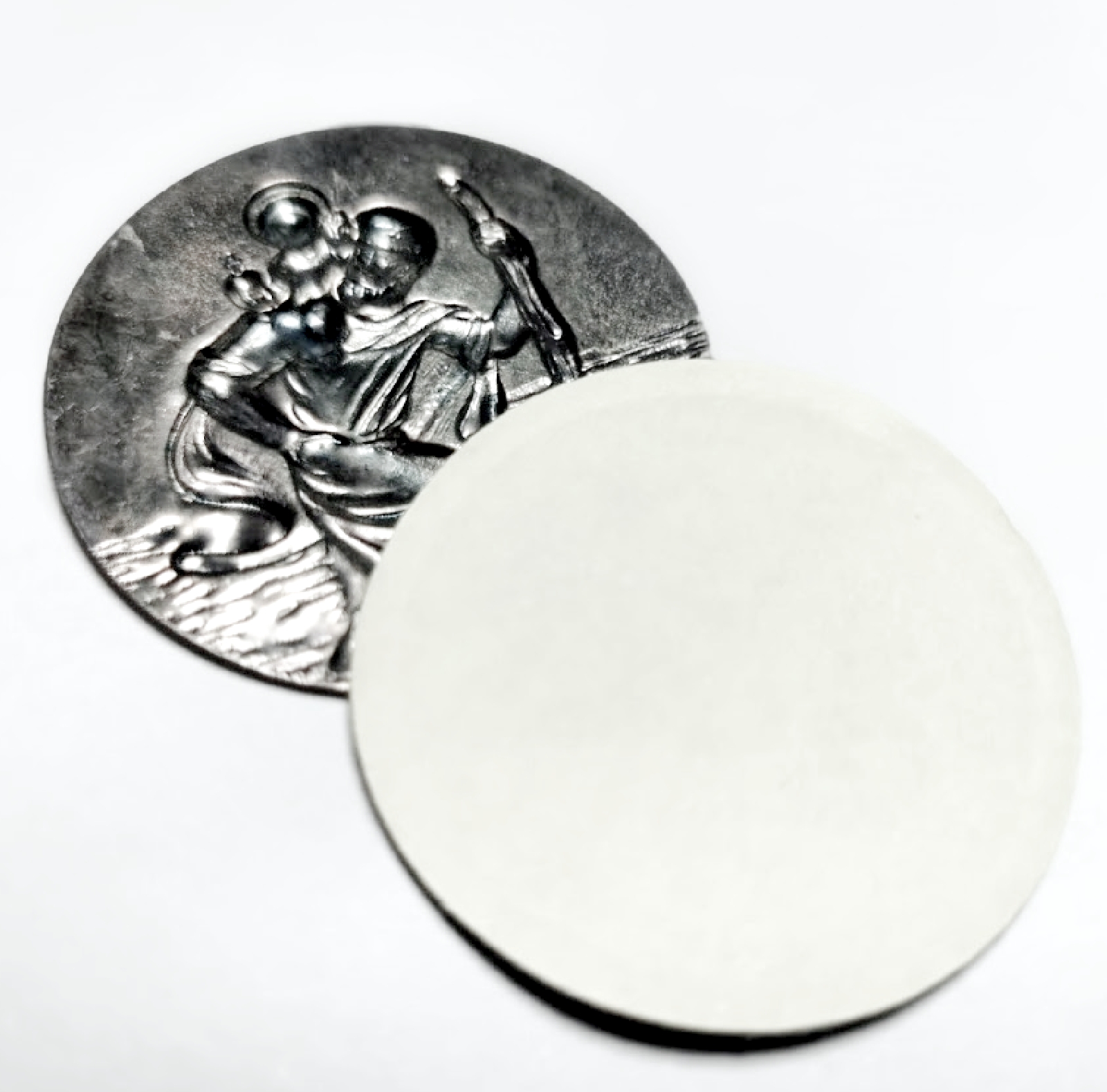 Aluminium Plakette Schutzpatron Heiliger Sankt Christophorus 3,8 cm