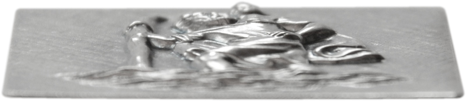 Metall Plakette Christophorus Schutzpatron 3D Reliefemblem 4 x 3 cm