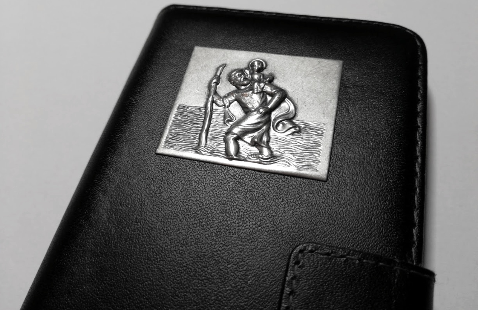 Metall Plakette Christophorus Schutzpatron 3D Reliefemblem 4 x 3 cm