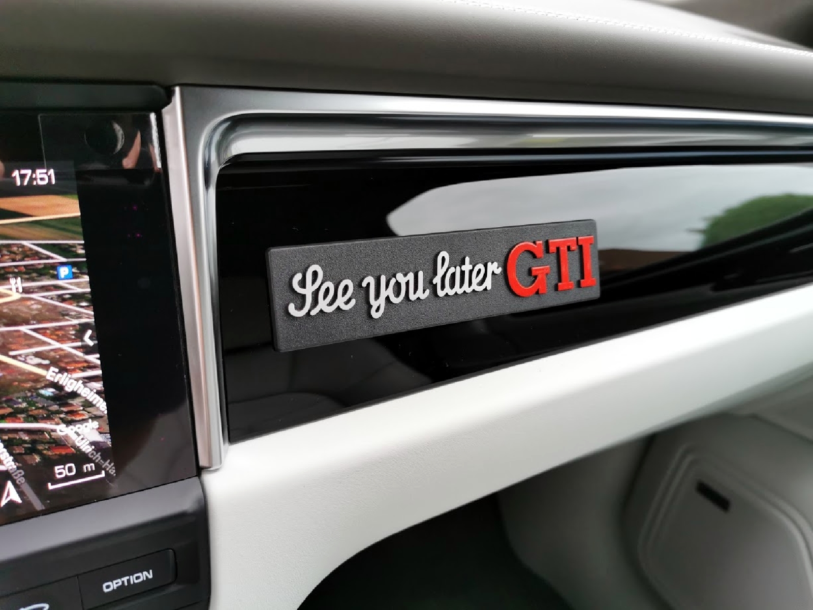 Auto Relief 3D Schild SEE YOU LATER GTi Emblem 14 cm