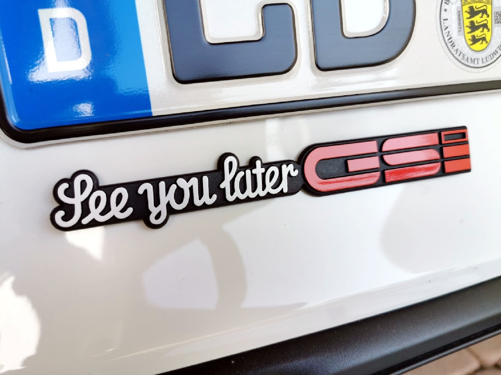 See you later GSi Auto Relief Schild 3D Emblem 18 cm