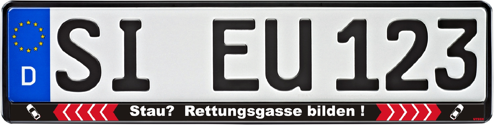 Auto Kennzeichenrahmen Stau? Rettungsgasse bilden! Halter Nummernschild