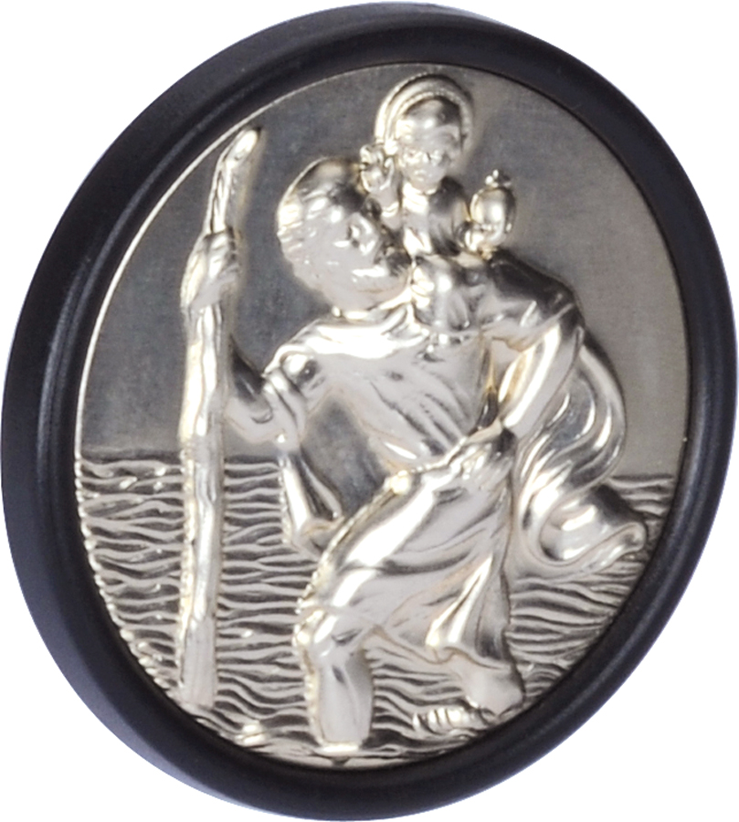 Heiliger St. Christophorus 3D Metall Plakette 3 cm