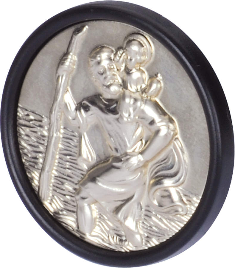 Heiliger St. Christophorus 3D Metall Plakette 3 cm