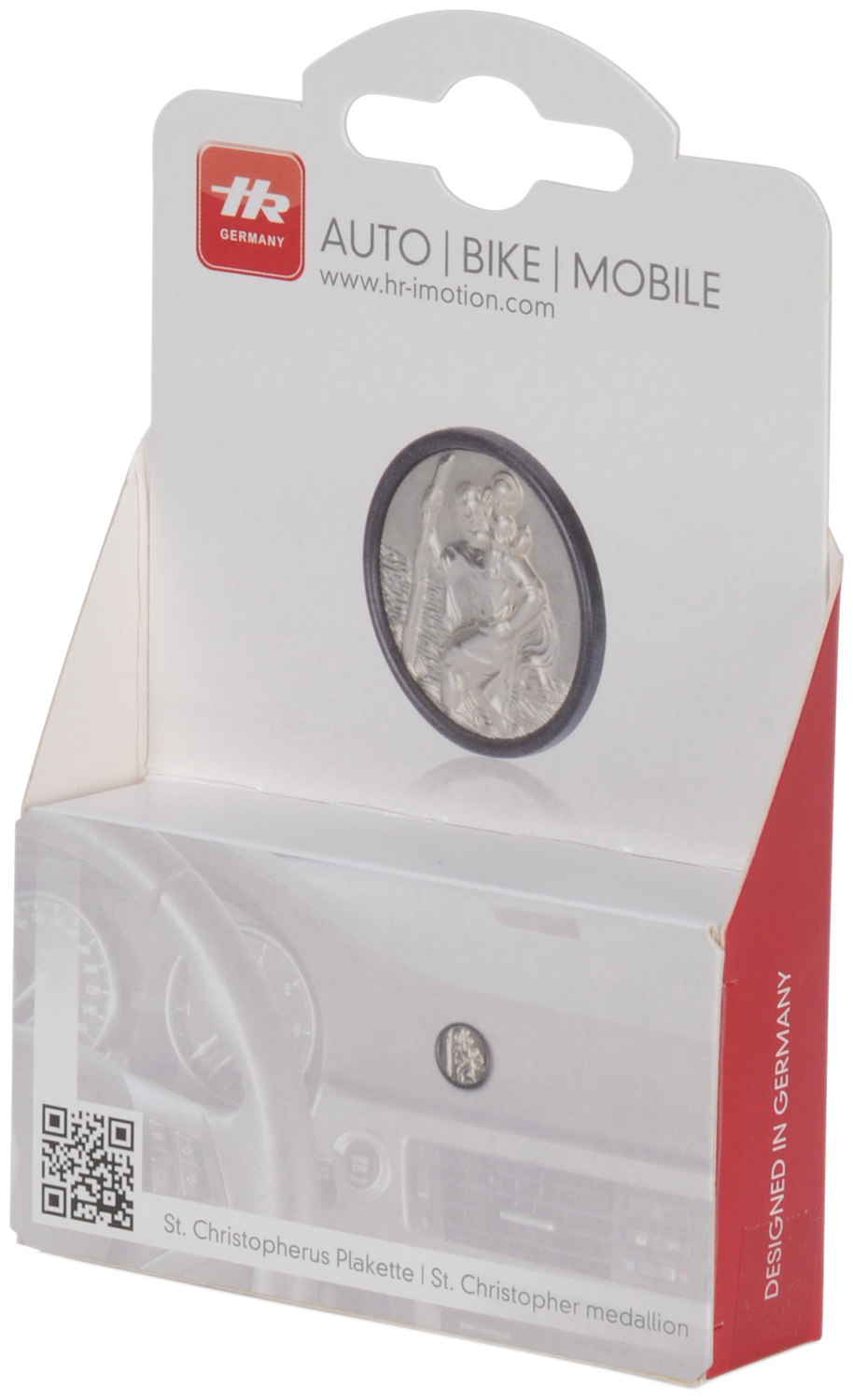 Heiliger St. Christophorus 3D Metall Plakette 3 cm