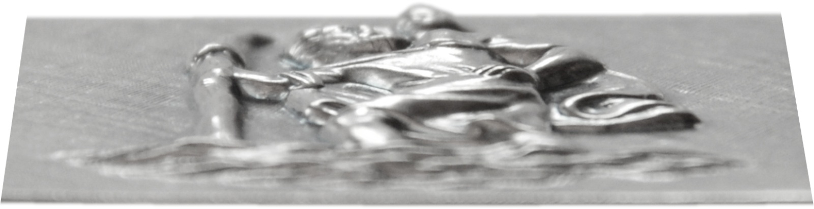 Metall Plakette Christophorus Schutzpatron 3D Reliefemblem 2,8 x 2,6 cm