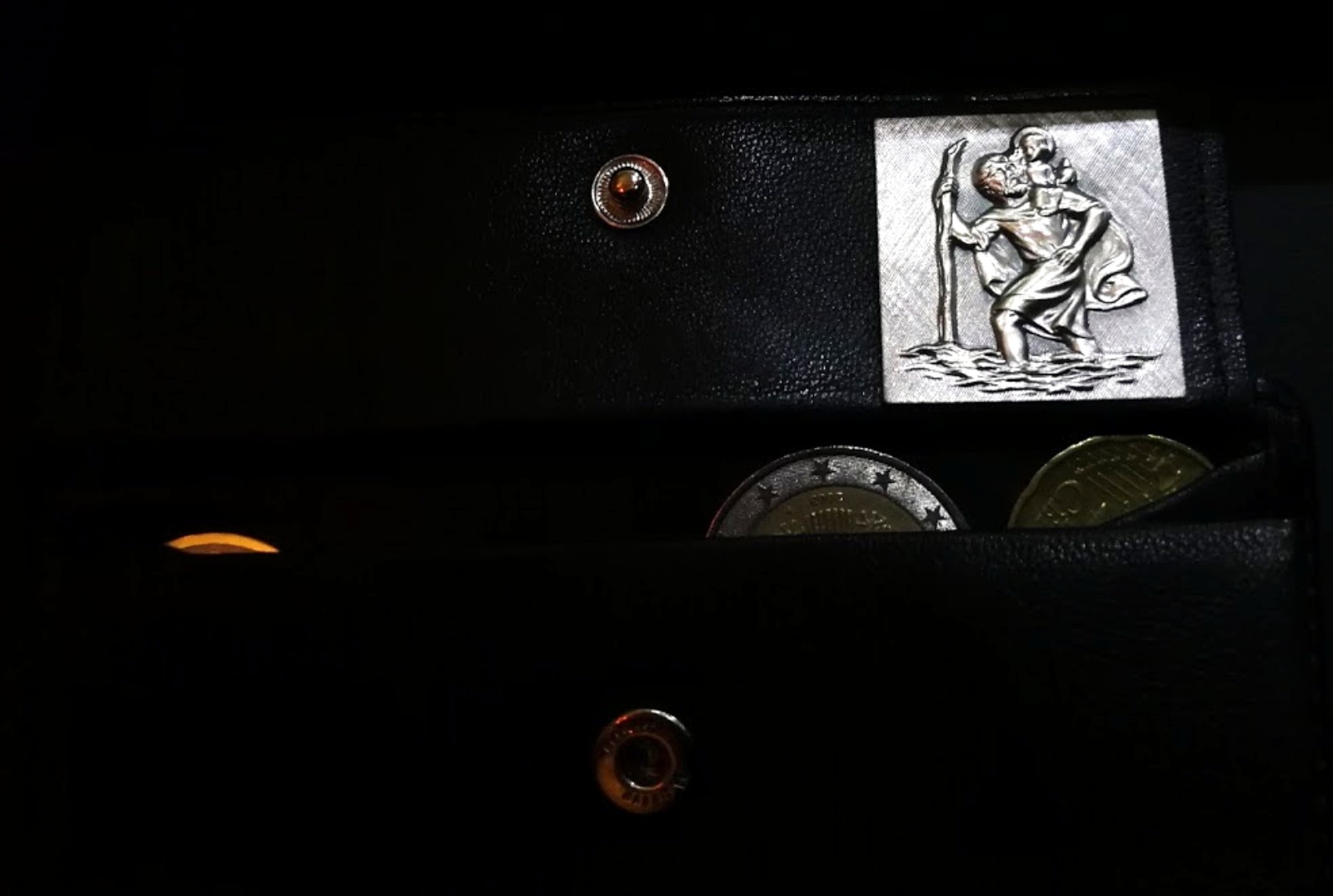 Metall Plakette Christophorus Schutzpatron 3D Reliefemblem 2,8 x 2,6 cm