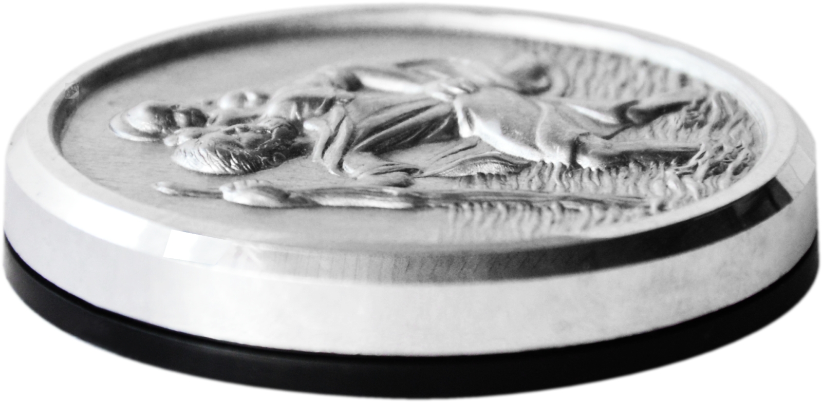 Heiliger Sankt Christophorus Metall Plakette 4,4 cm selbstklebend