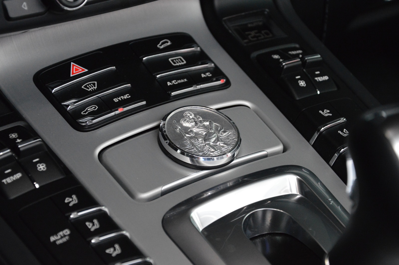 Heiliger Sankt Christophorus Metall Plakette 4,4 cm selbstklebend