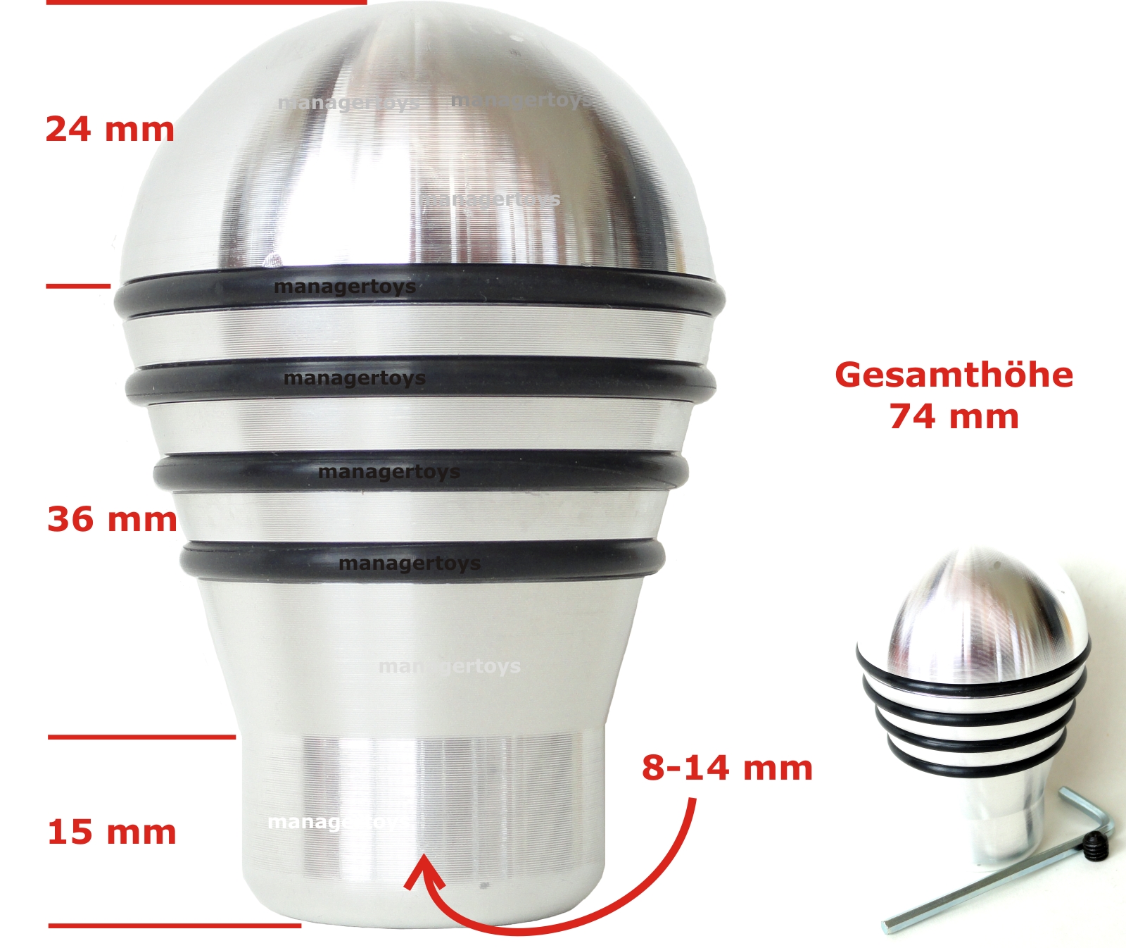 Alu Schaltknauf Classic Rally Boost Design Aluminum gefräst