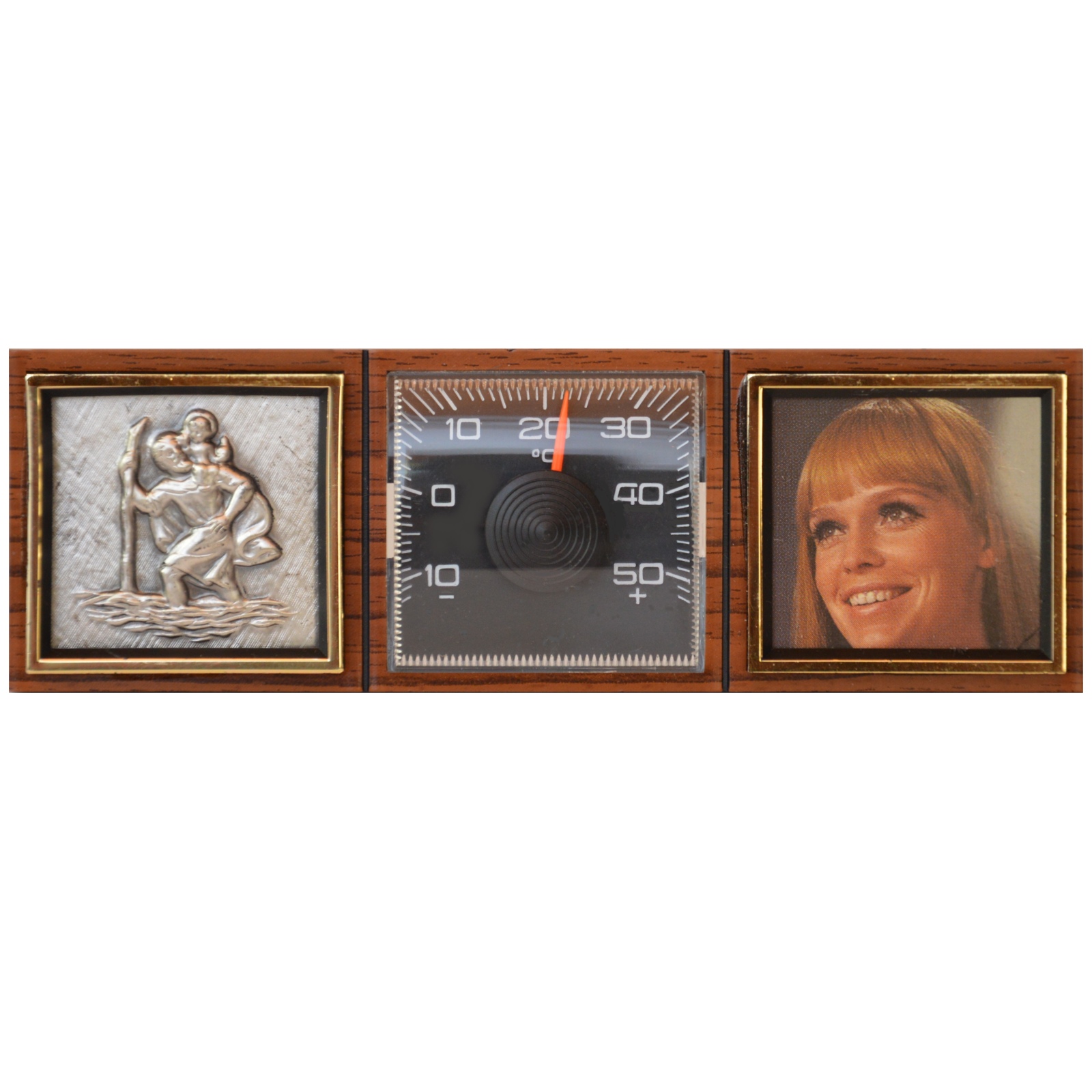 Christophorus Thermometer Bilderrahmen mit Magnethalterung