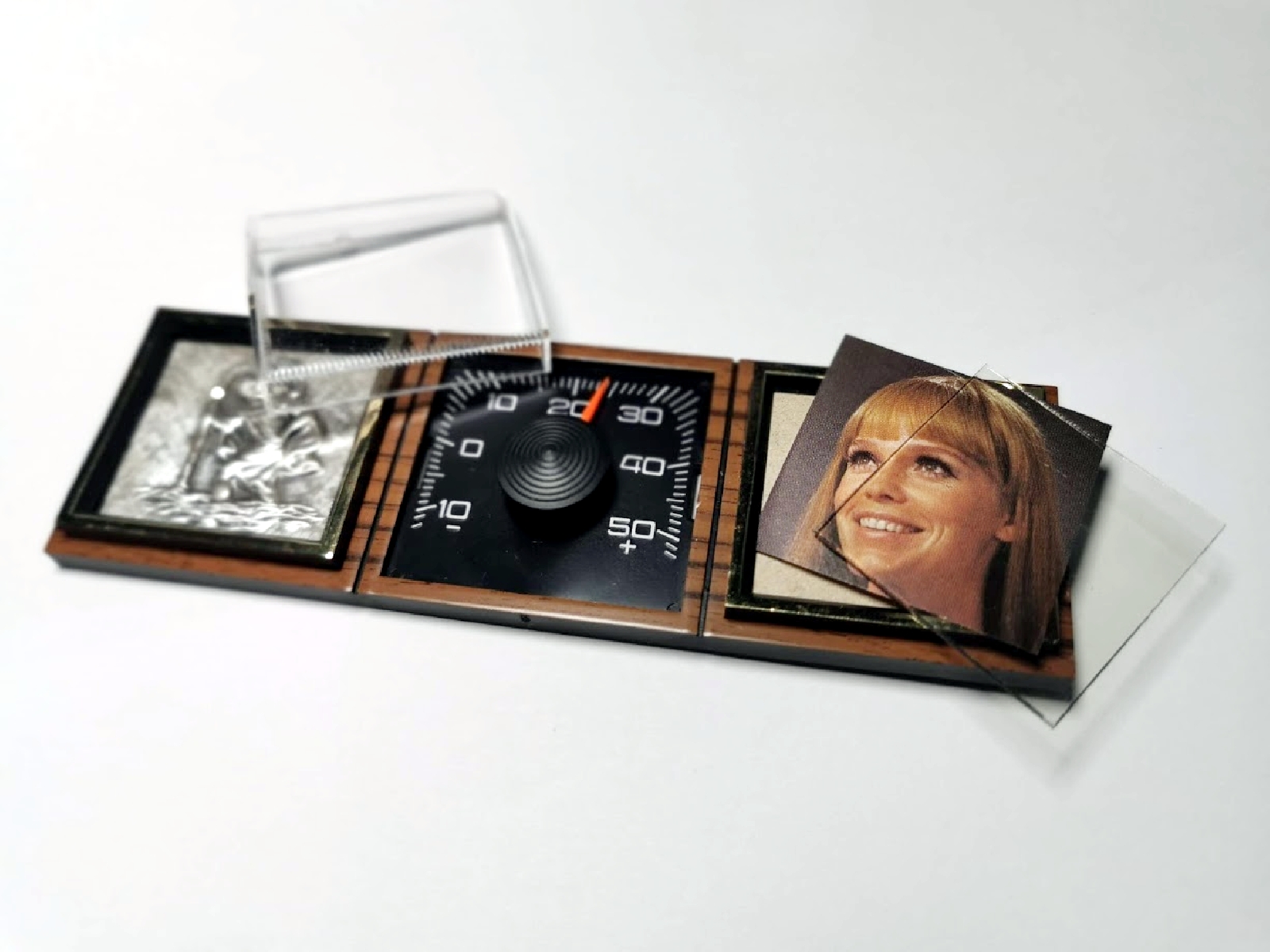 Christophorus Thermometer Bilderrahmen mit Magnethalterung