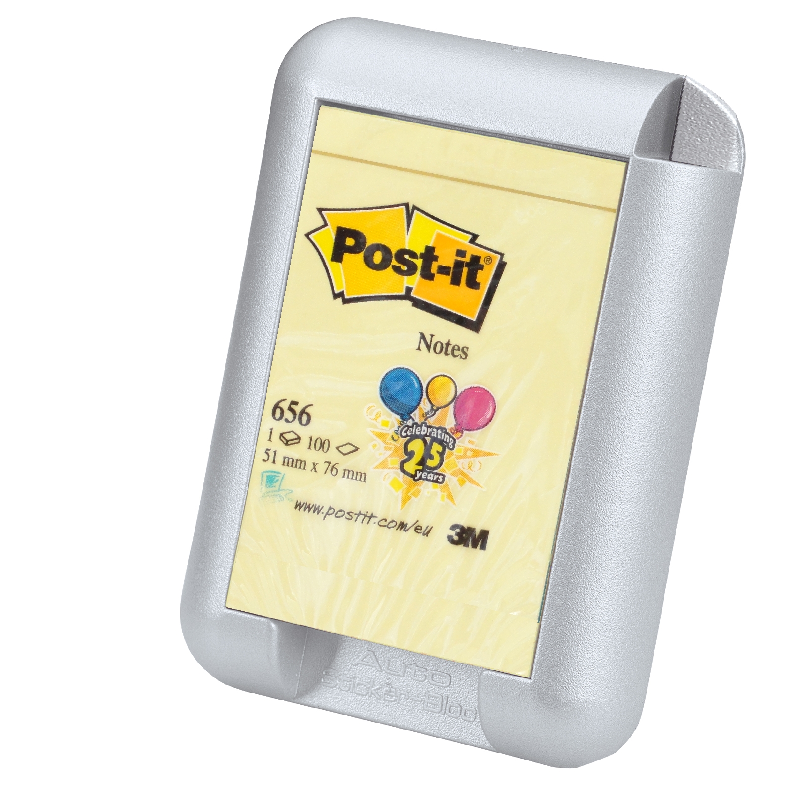 Silberner Zettel Halterung 100er Post-it Notizblock Halter 10 x 8 cm selbstklebend