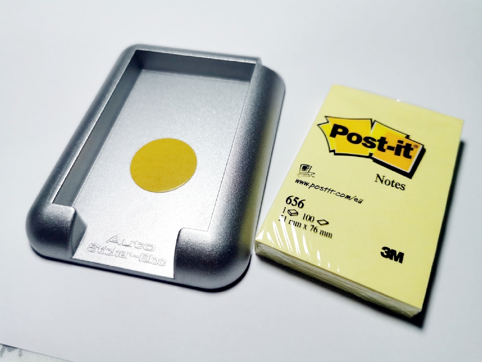 Silberner Zettel Halterung 100er Post-it Notizblock Halter 10 x 8 cm selbstklebend