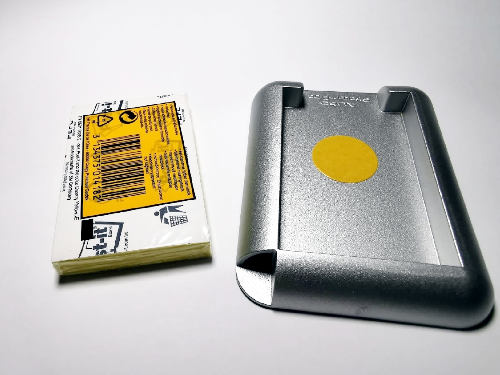 Silberner Zettel Halterung 100er Post-it Notizblock Halter 10 x 8 cm selbstklebend