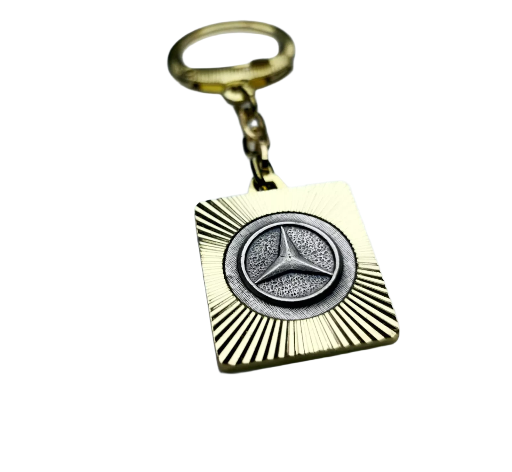 Mercedes Metall Schlüsselanhänger Anhänger Diamantschliff Stern Lüfterrad