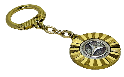 Mercedes Metall Schlüsselanhänger Anhänger Diamantschliff Stern Lüfterrad