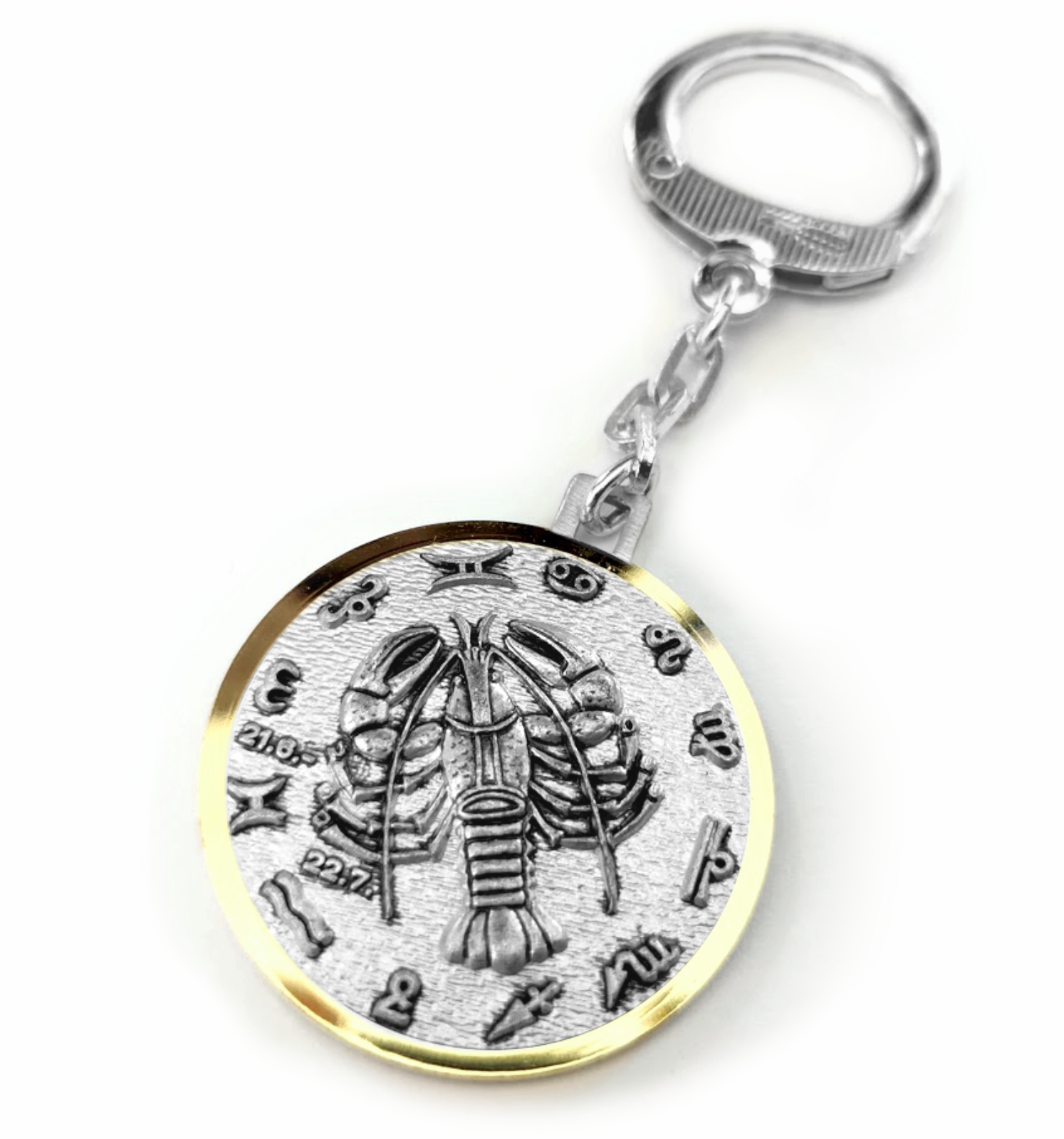 Sternzeichen Krebs (22. Juni bis 22. Juli) Metall Diamantschliff Schlüsselanhänger