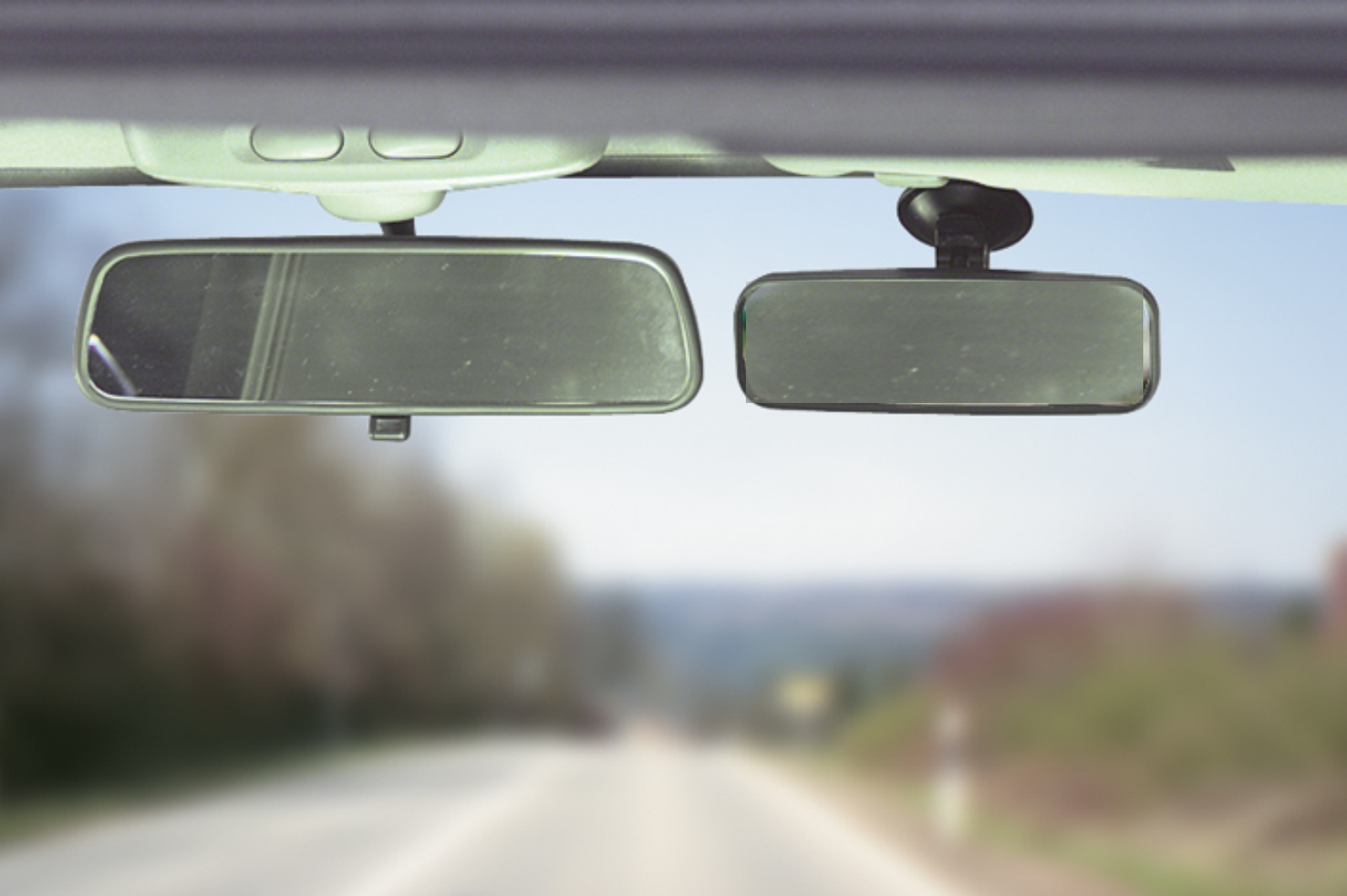 Grüner Zusatz Innenspiegel Spiegel zum ansaugen mit Schwanenhals