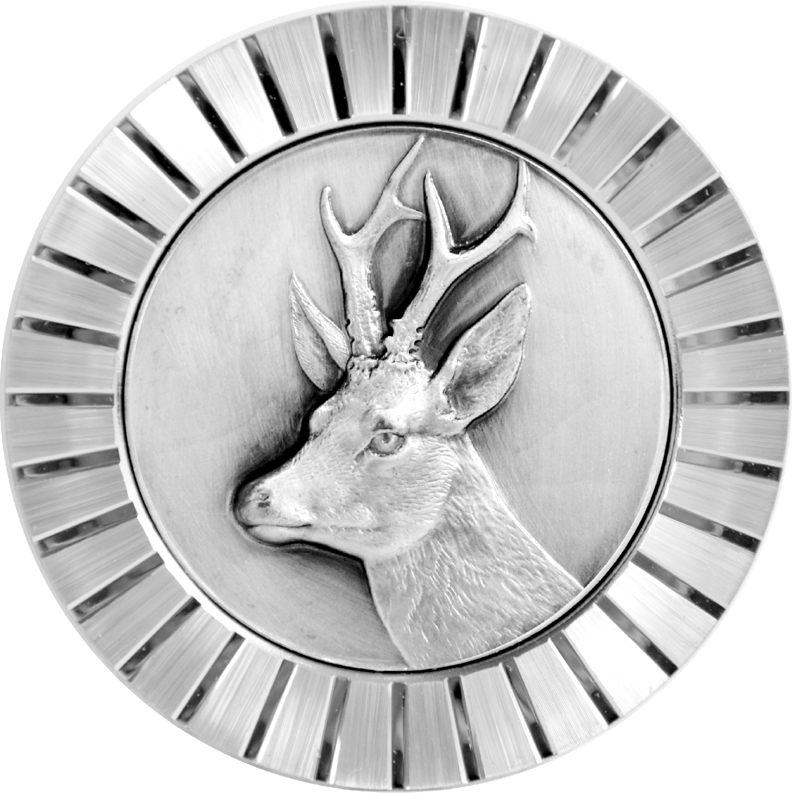 Hirsch Bock Reh Jäger Kühlergrill Relief Metall Plakette + Zubehör