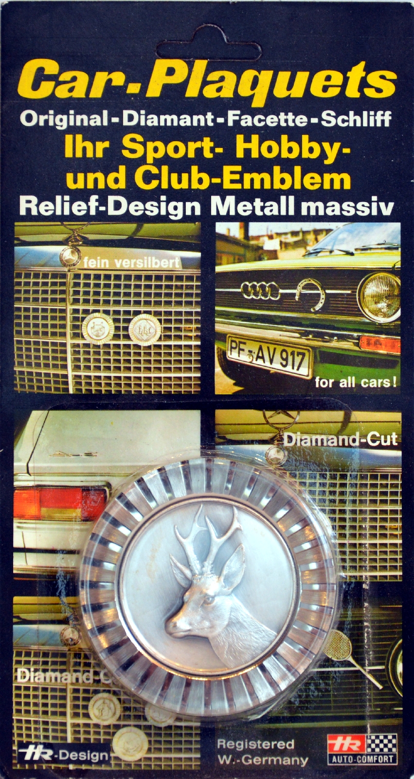 Hirsch Bock Reh Jäger Kühlergrill Relief Metall Plakette + Zubehör