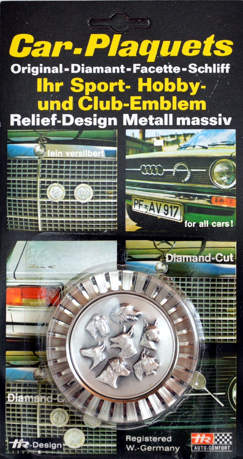 Hunde Hund Kühlergrill Relief Metall Plakette + Zubehör