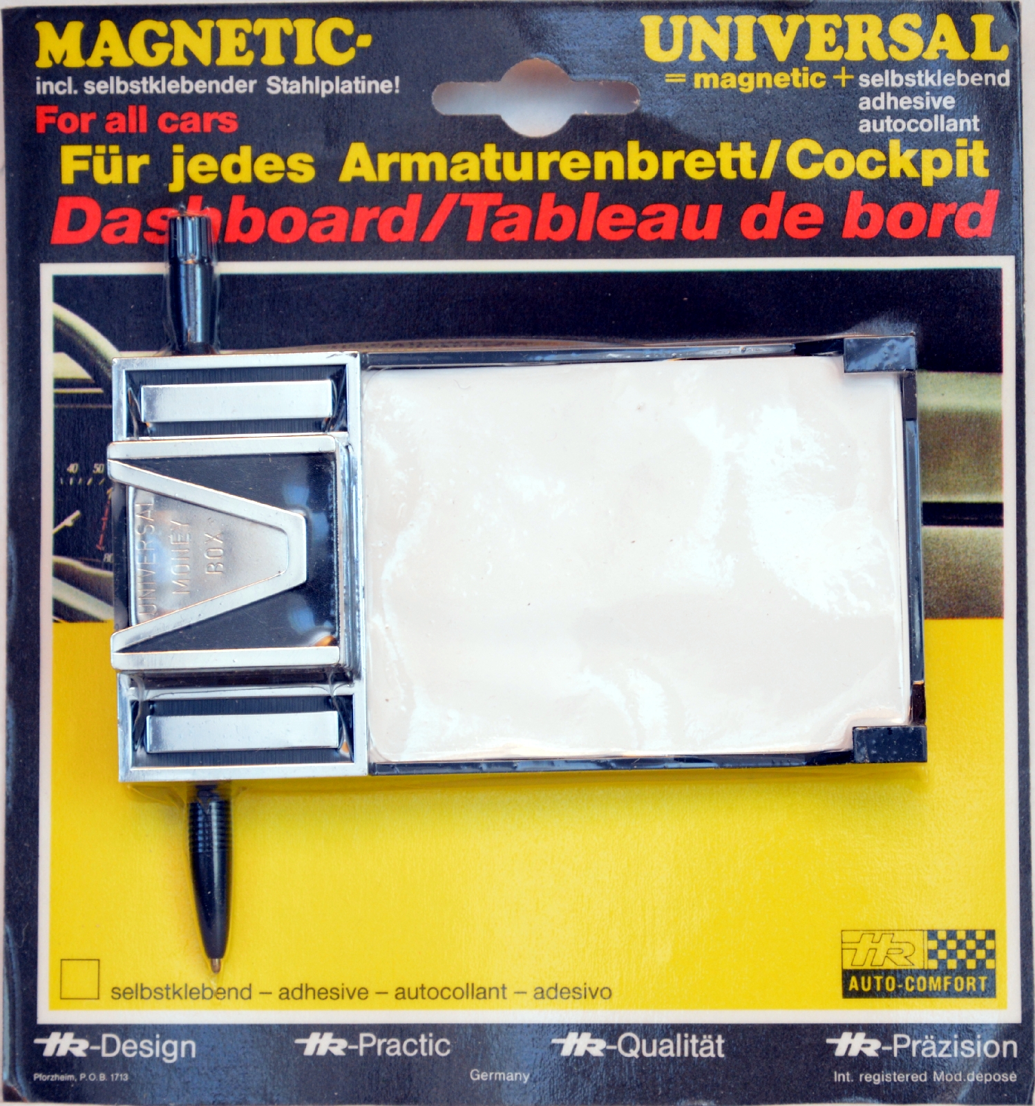 Münzbox mit Notizzettel Auto Halterung selbstklebend und magnetisch