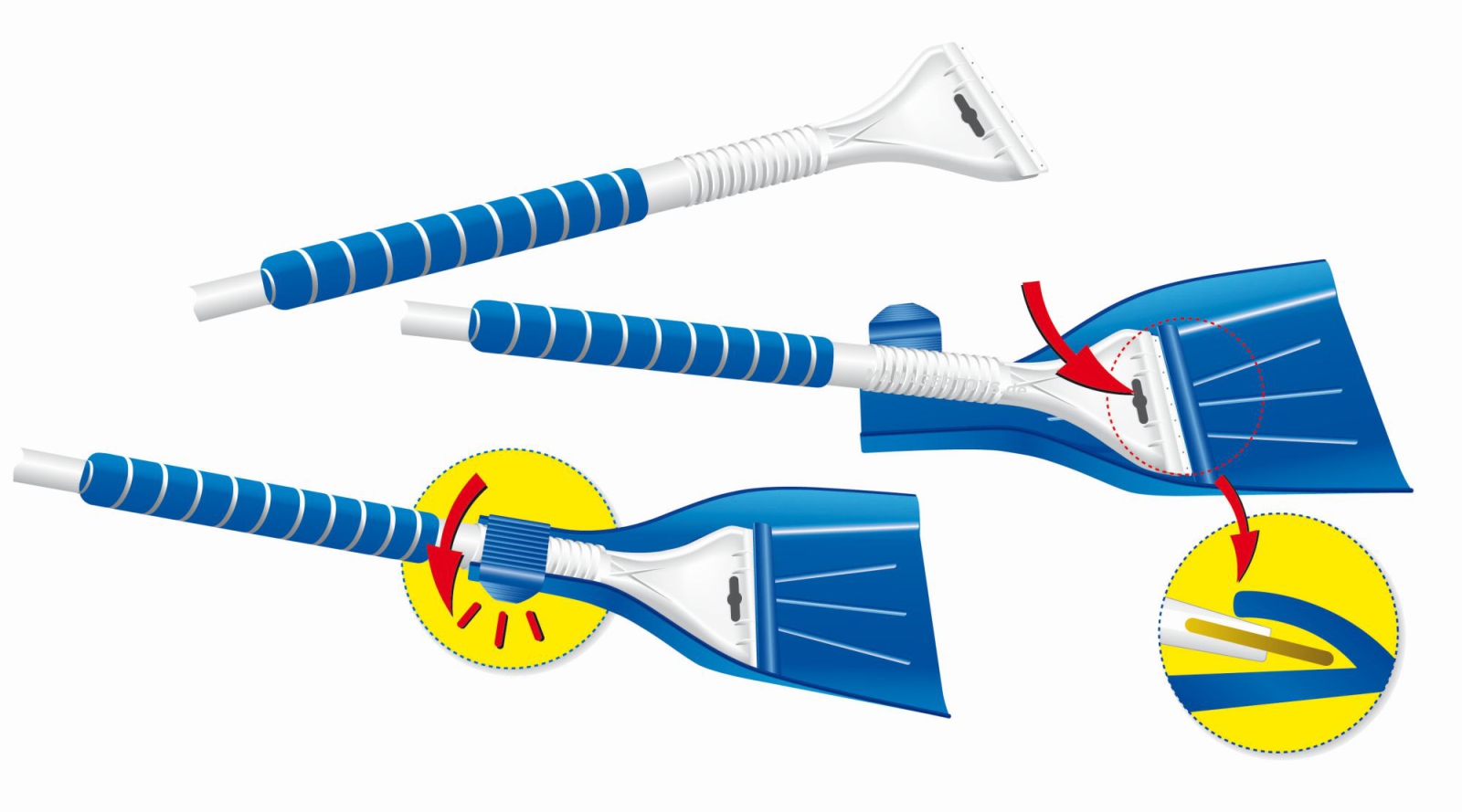 Schneeschaufel Eisschaber Eiskratzer Kombi Bruchkante