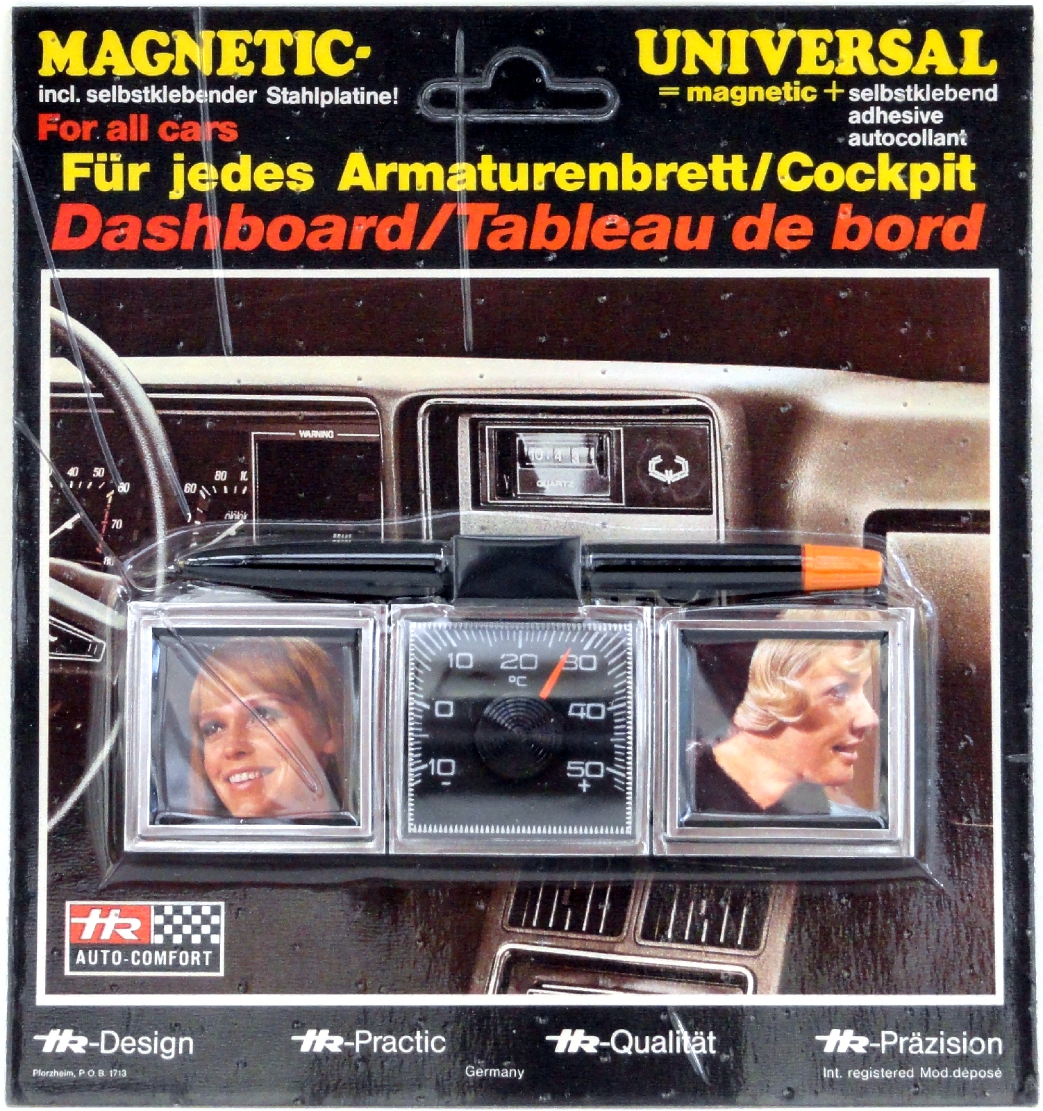 Auto Thermometer Foto Bilder Rahmen DENK AN MICH mit Stift